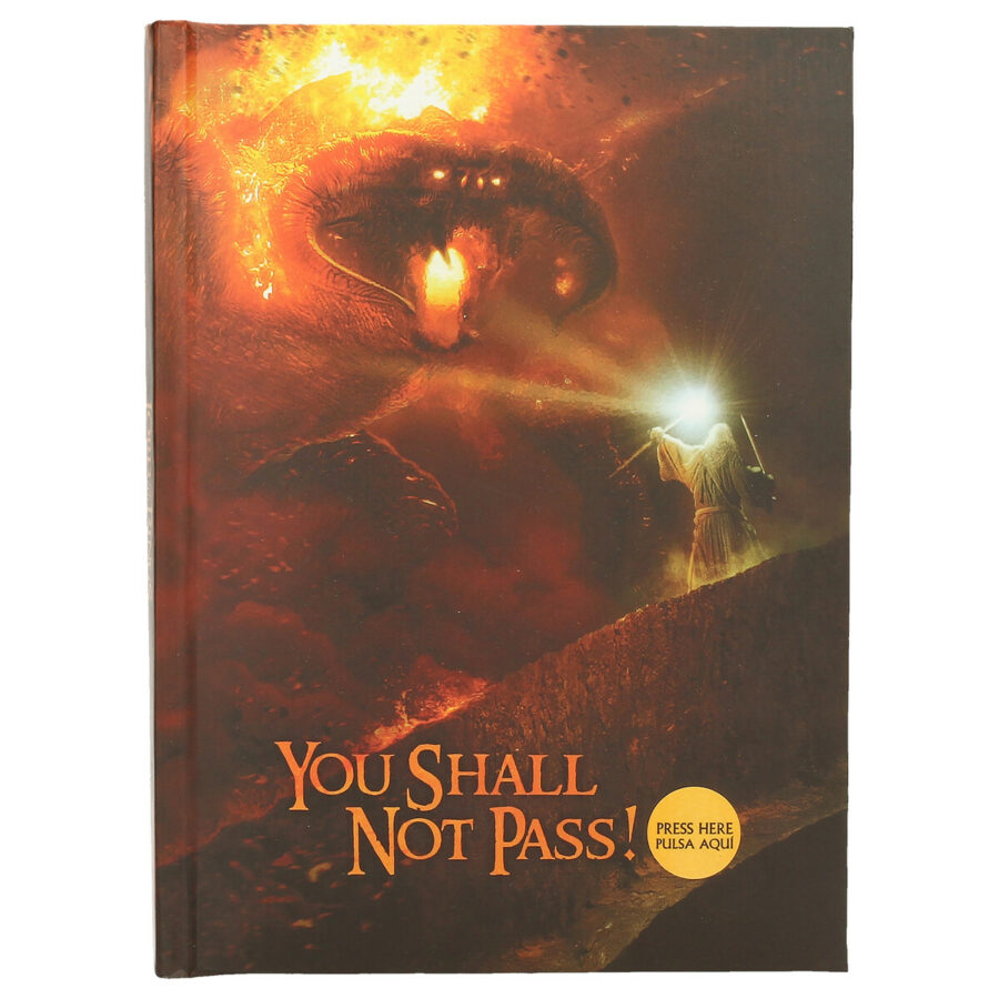 LIBRETA CON LUZ YOU SHALL NOT PASS EL SEÑOR DE LOS ANILLOS