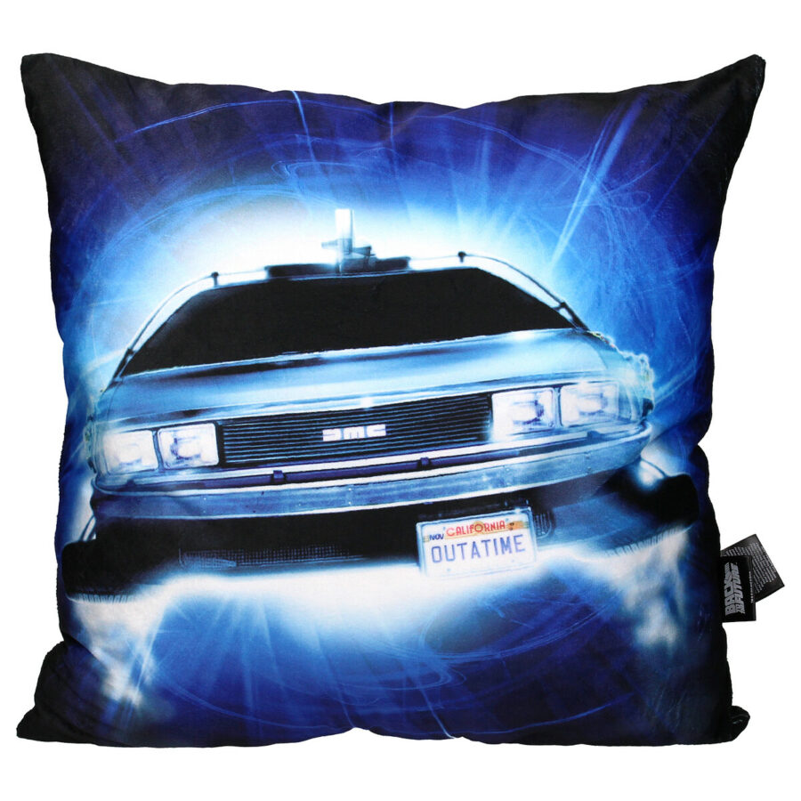 COJIN CUADRADO 45x45CM ENVASADO VACIO DELOREAN ROADS REGRESO AL FUTURO