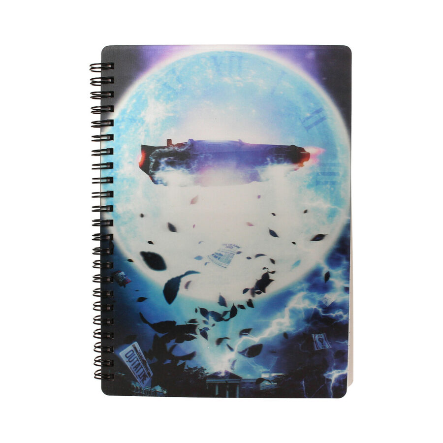 LIBRETA EFECTO 3D POSTER BTTF DELOREAN REGRESO AL FUTURO