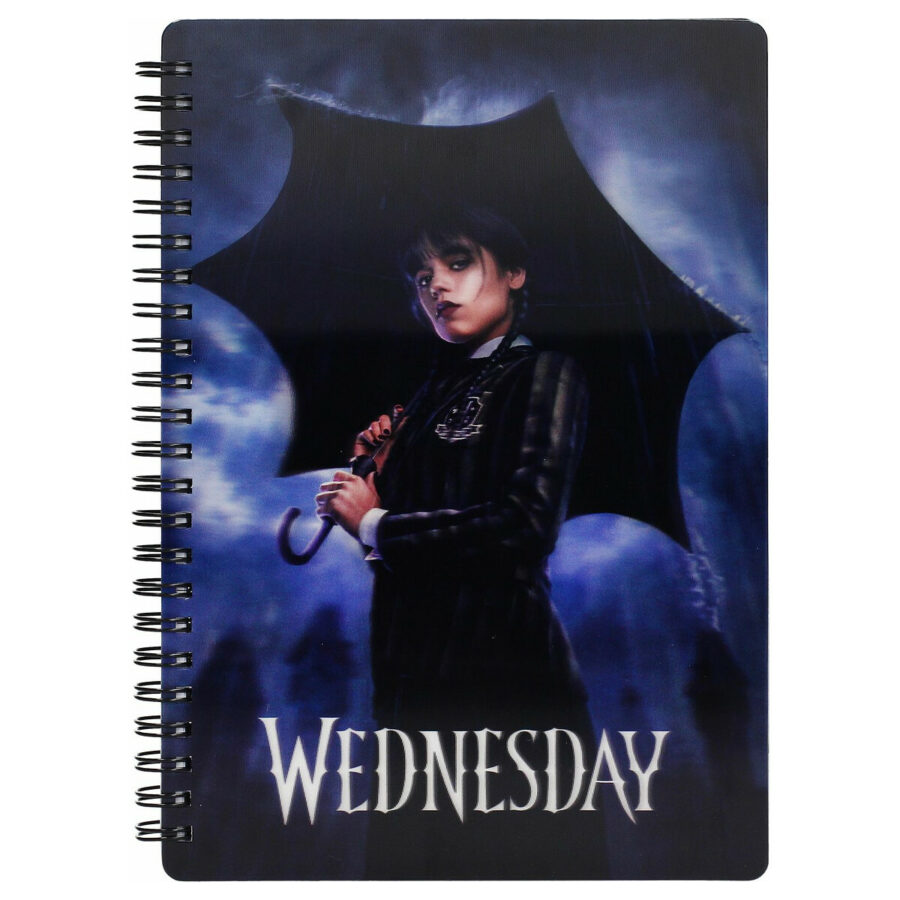 LIBRETA EFECTO 3D LLUVIA WEDNESDAY