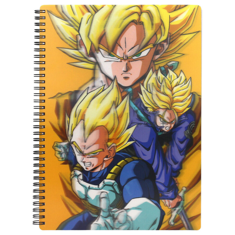 LIBRETA EFECTO 3D 30x21CM SAIYANS DRAGON BALL Z