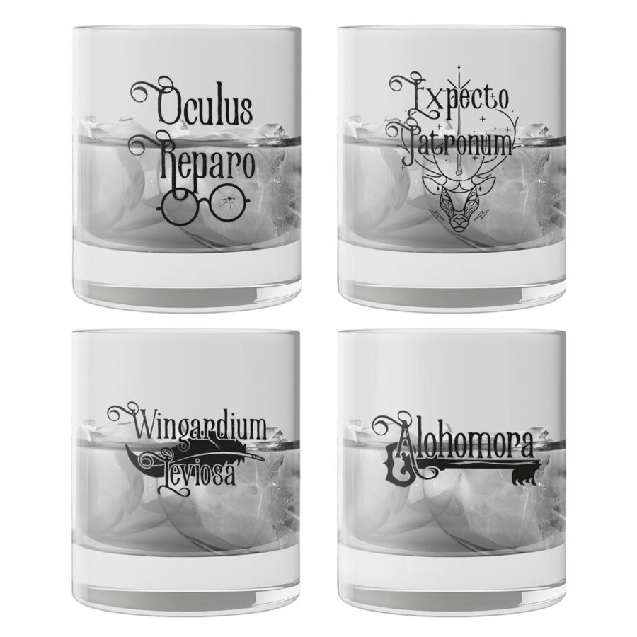 HARRY POTTER HECHIZOS SET 4 VASOS CRISTAL HARRY POTTER