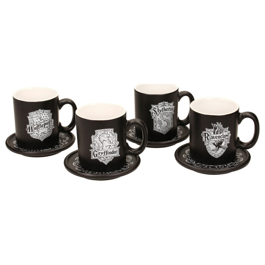 EMBLEMAS HARRY POTTER SET 4 MINI TAZAS CAFE CERAMICA HARRY POTTER