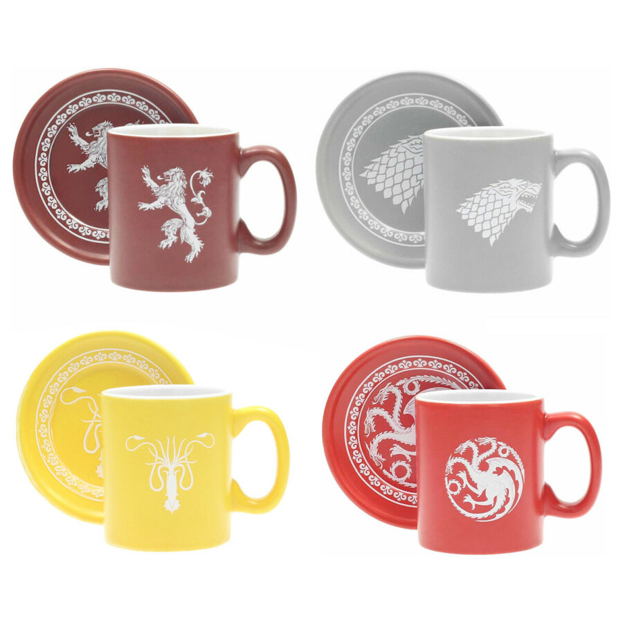 EMBLEMAS Y LEMAS SET 4 MINI TAZAS CAFE CERAMICA GAME OF THRONES