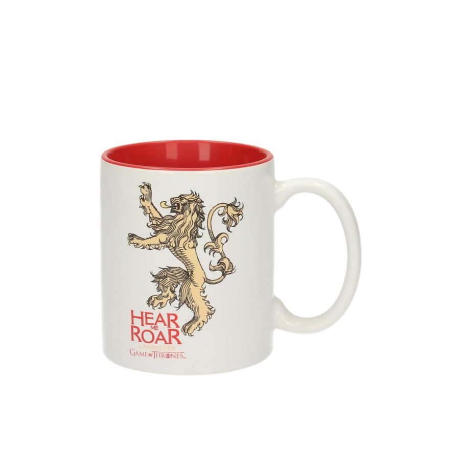 LANNISTER TAZA BLANCA ROJA CERAMICA GAME OF THRONES