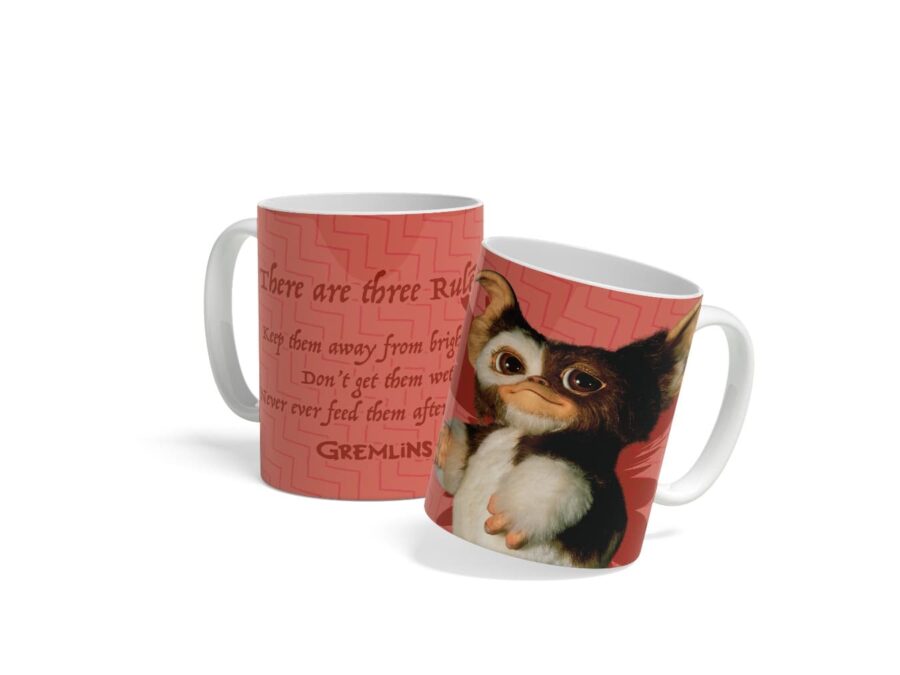 TAZA CERAMICA THERE ARE THREE RULES GIZMO GREMLINS