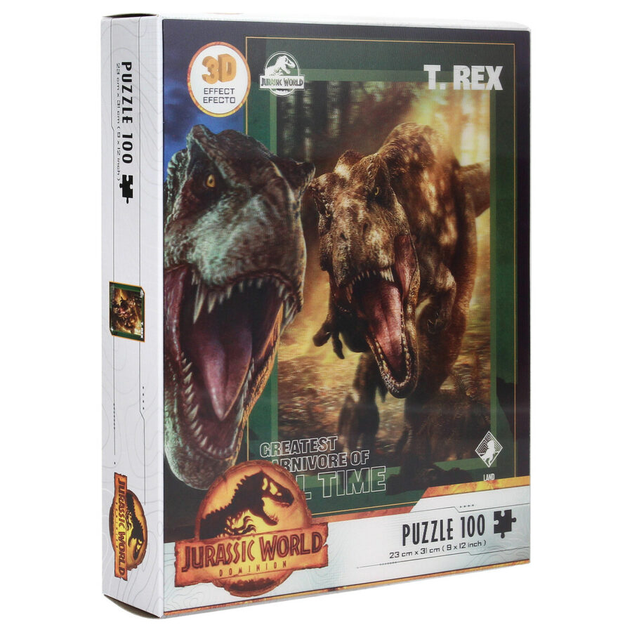 PUZLE 100 EFECTO 3D POSTER T-REX JURASSIC WORLD